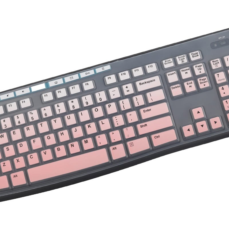 MUBUY-GOL MUBUY Keyboard Cover Skin Protector Fit Logitech MK295 MK275 MK270 Wireless Keyboard, Logitech K200 K260 K270 MK200 MK260 Keyboard (NOT Fit Other Model Keyboards)-GradualPink - Image 3